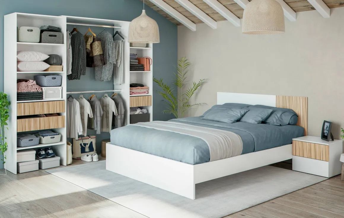 Letti Matrimoniali > Dmora Letto matrimoniale 199x210cm - Fusi Bianco