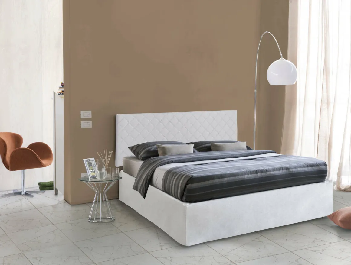 Letto matrimoniale bianco 5x170cm con materasso - Delinda