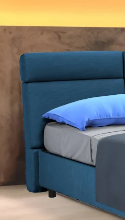 Letto Matrimoniale blu Materasso Incluso Sfoderabile, Contenitore Made in Italy - Annus