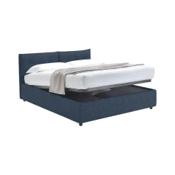 Letti Matrimoniali|Letti Contenitore > Dmora Letto Matrimoniale Sfoderabile Contenitore, Dimensione Materasso 160x190 cm - Lioni Blu