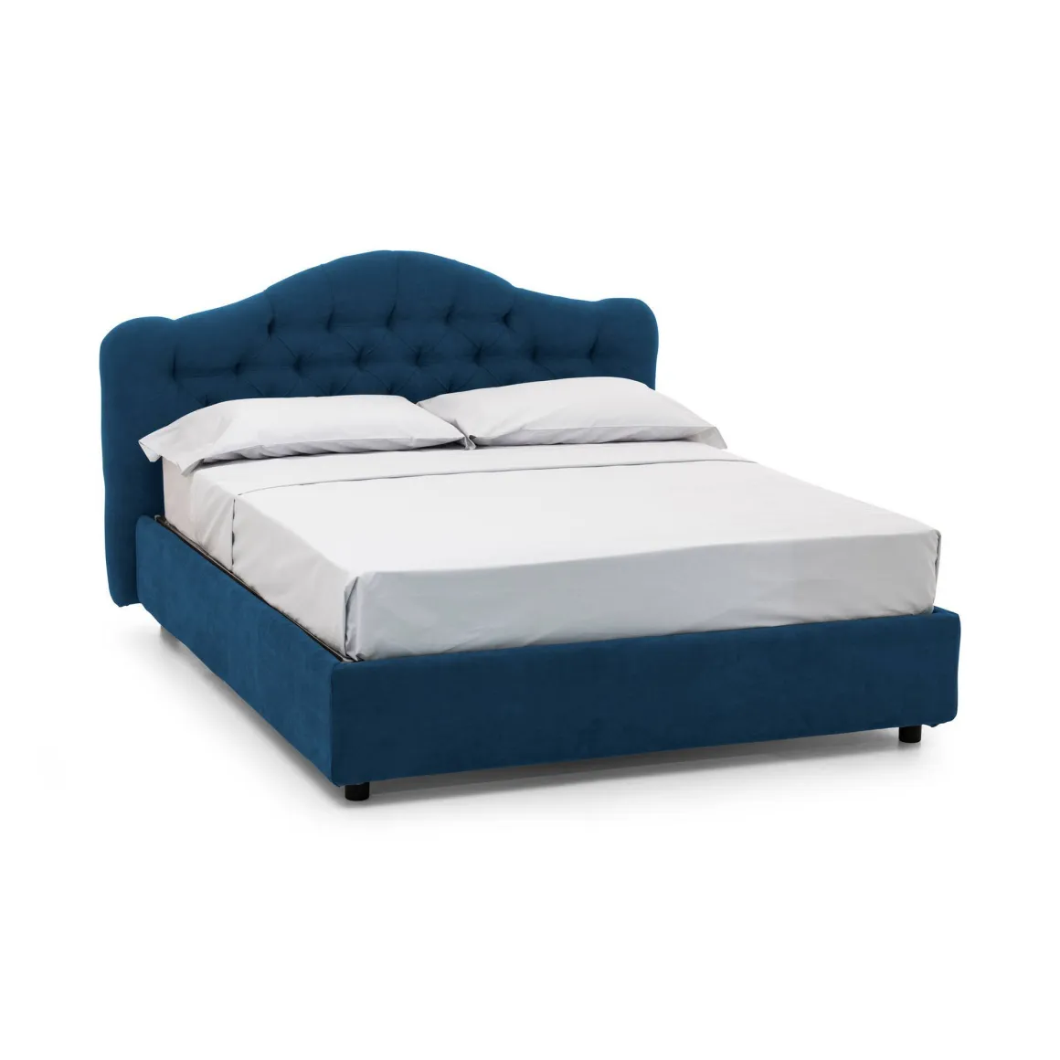 Letto Matrimoniale blu Sfoderabile Contenitore, Dimensione Materasso 160x190 cm Made in Italy - Arex