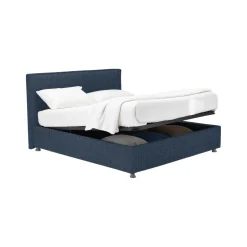 Letto Matrimoniale blu Sfoderabile Contenitore, Dimensione Materasso 160x200 cm - Lenta