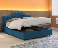 Letti Matrimoniali|Letti Contenitore > Dmora Letto Matrimoniale Sfoderabile Contenitore, Dimensione Materasso 160x200 cm Made in Italy - Ator Blu