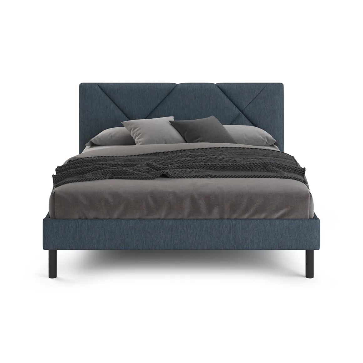 Letto matrimoniale blu 169x204cm imbottito - Morpheus