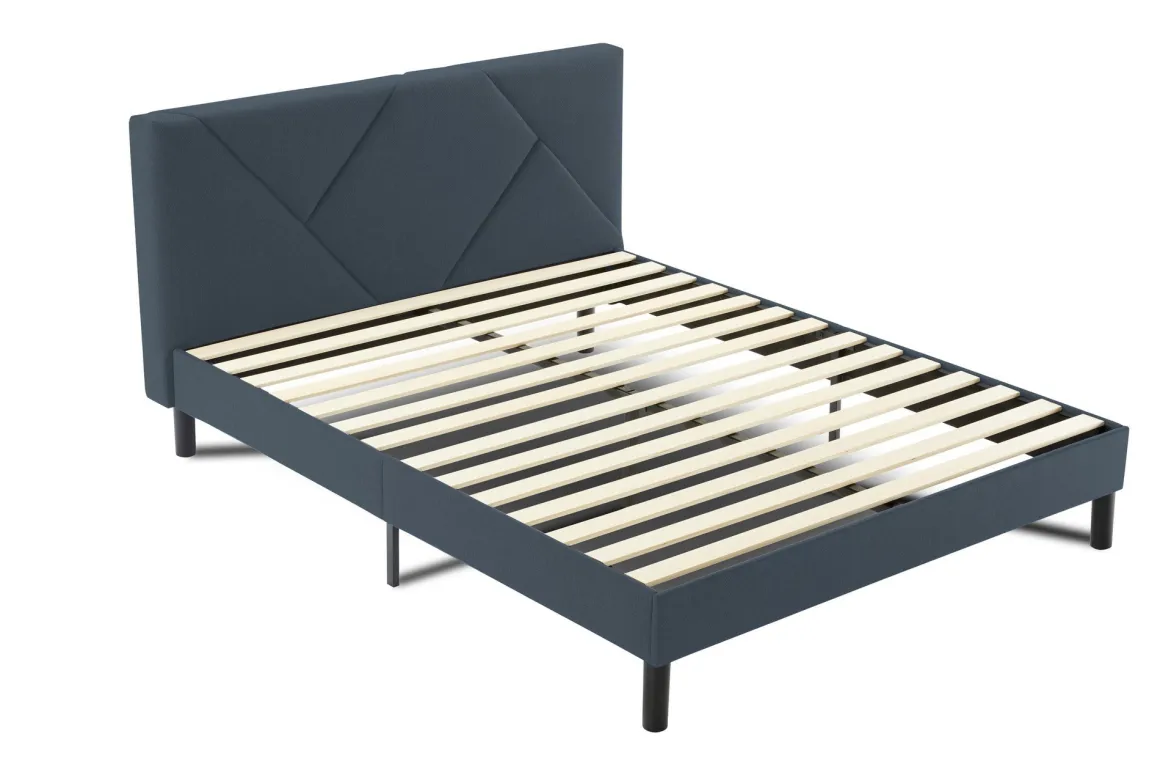 Letto matrimoniale blu 169x204cm imbottito - Morpheus