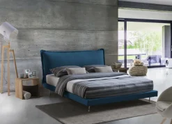 Letto matrimoniale blu 180x210cm imbottito - Arcore