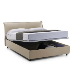 Letto matrimoniale con contenitore beige 175x215cm - Aishia
