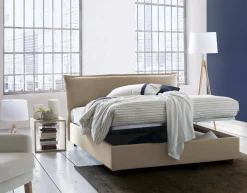 Letto matrimoniale con contenitore beige 175x215cm - Aishia