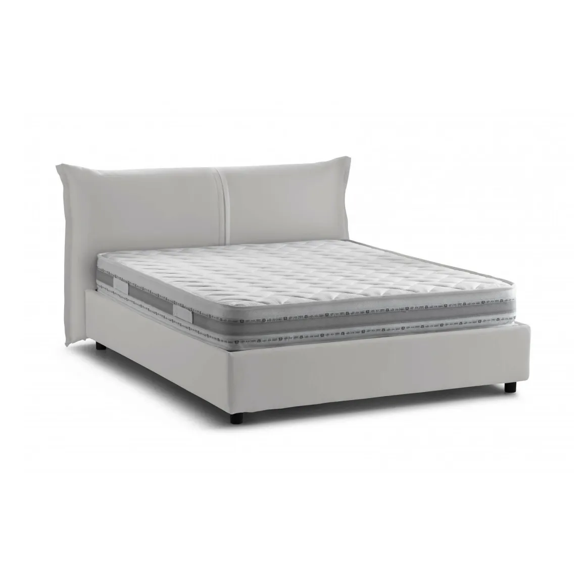 Letti Matrimoniali|Letti Contenitore > Dmora Letto matrimoniale con contenitore 175x205cm - Akym Bianco