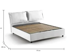 Letti Matrimoniali|Letti Contenitore > Dmora Letto Matrimoniale Contenitore 175x215x95h Imbottito in Tessuto Sfoderabile con Rete a Doghe Made in Italy – Aris Grigio
