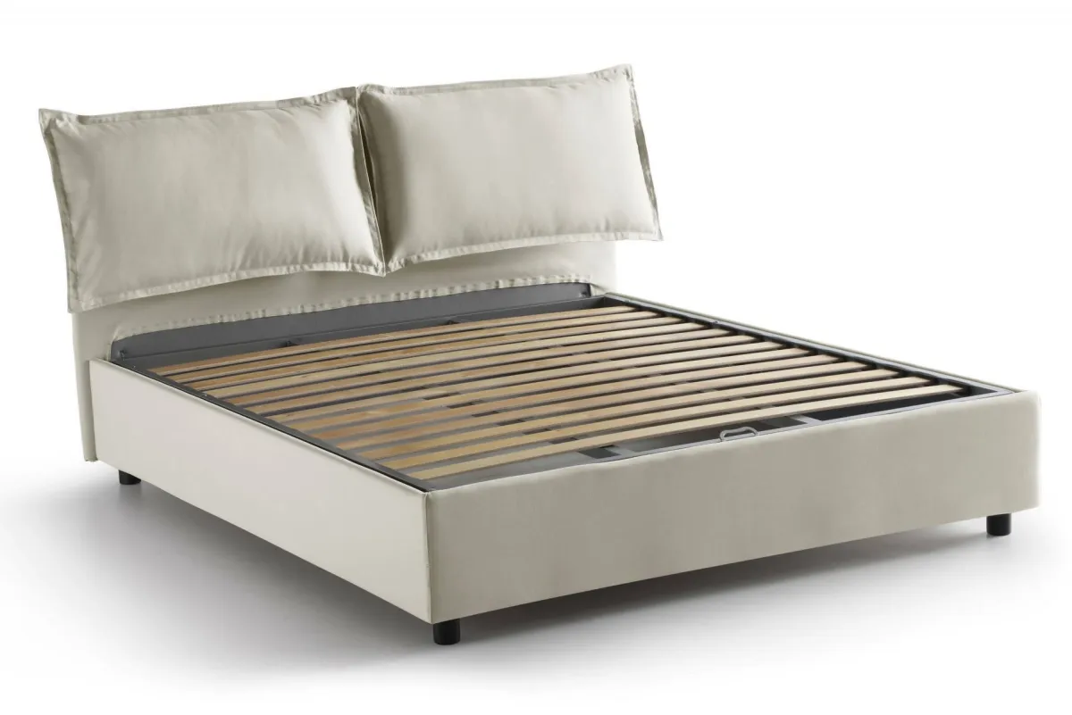 Letti Matrimoniali|Letti Contenitore > Dmora Letto matrimoniale contenitore 175x205cm classico - Amelinda Beige