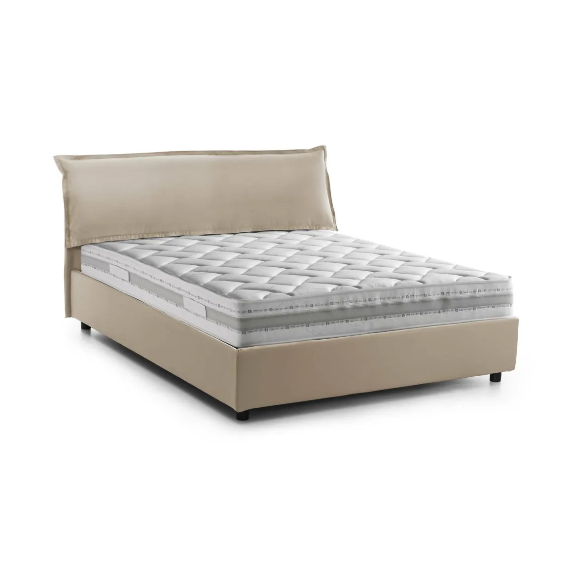 Letto matrimoniale contenitore beige 175x205cm con materasso - Amilcare