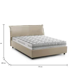 Letto matrimoniale contenitore beige 175x205cm con materasso - Amilcare