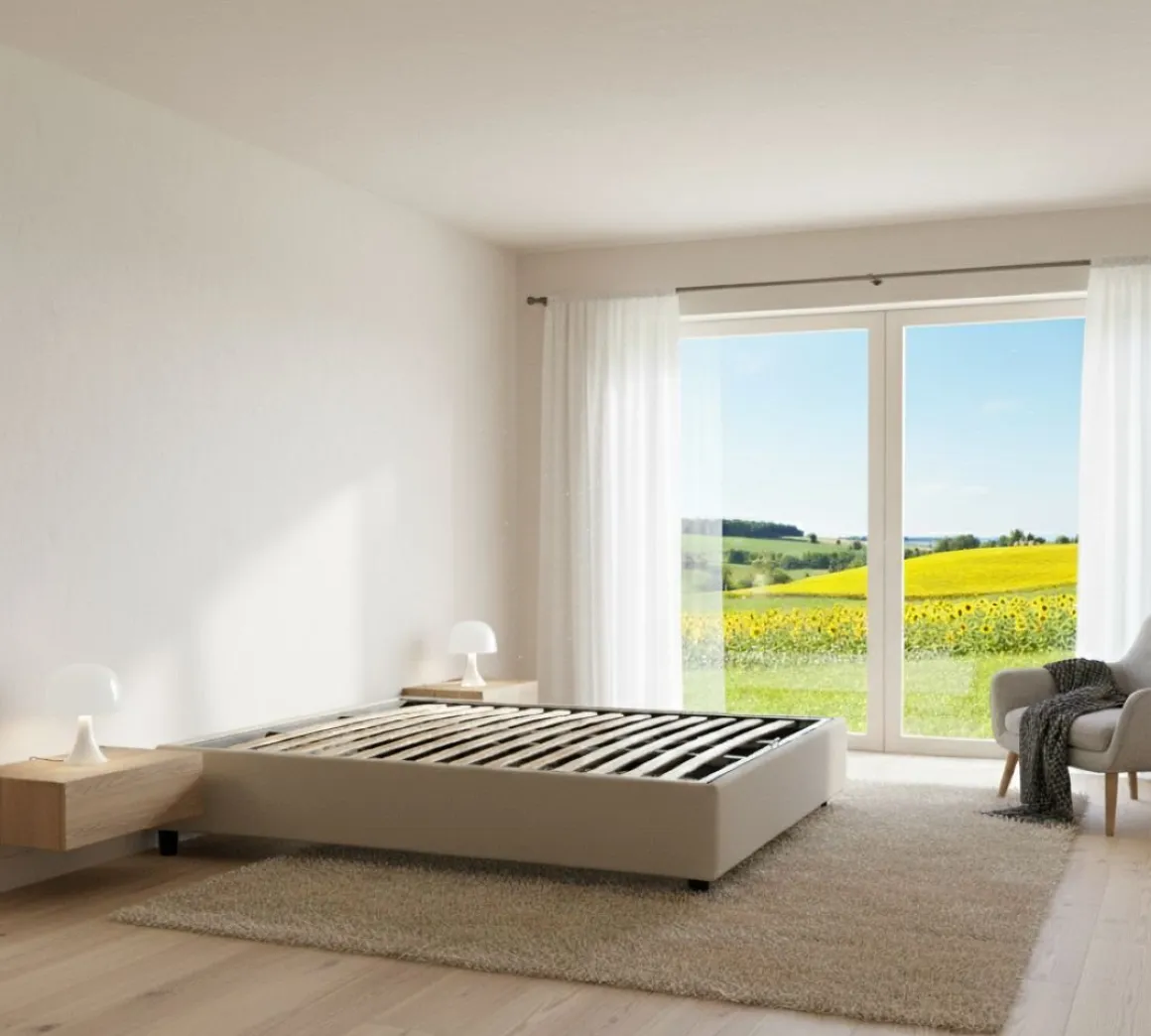 Letto matrimoniale contenitore beige 175x205cm rete inclusa - Annibale