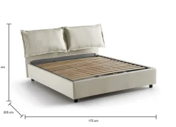 Letto matrimoniale contenitore beige 175x205cm sfoderabile - Anjin