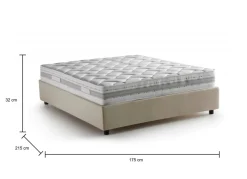 Letto matrimoniale contenitore beige 175x215cm elegante - Alessander