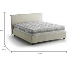 Letto matrimoniale contenitore beige 175x215cm rivestimento lavabile - Ariadni