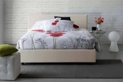 Letto matrimoniale contenitore beige 175x215cm rivestimento lavabile - Ariadni