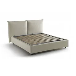 Letti Matrimoniali|Letti Contenitore > Dmora Letto matrimoniale contenitore 190x215cm imbottito - Arpino Beige