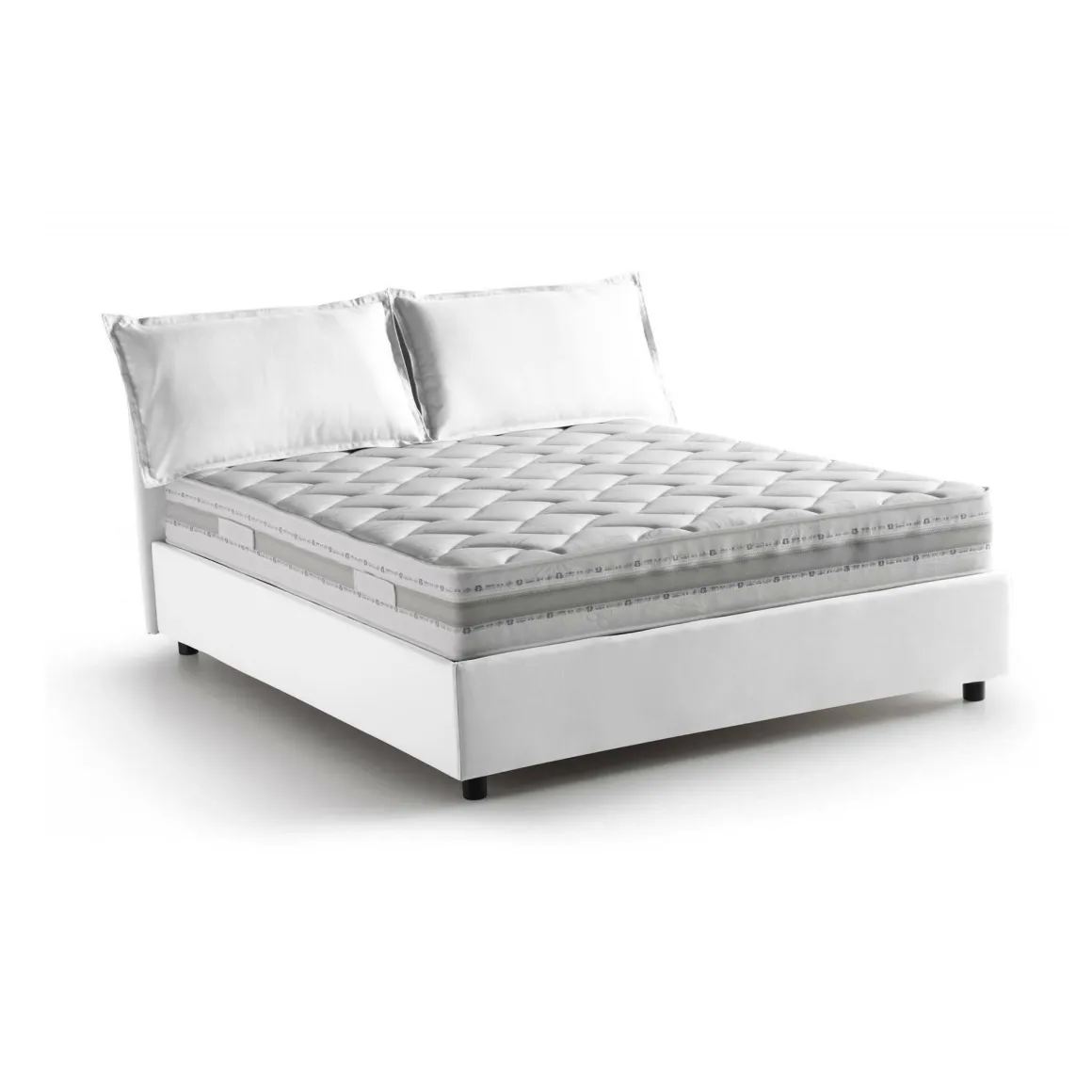 Letti Matrimoniali|Letti Contenitore > Dmora Letto matrimoniale contenitore 175x205cm classico - Adelfia Bianco