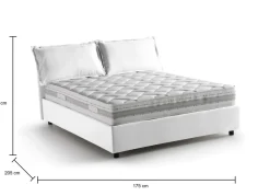 Letti Matrimoniali|Letti Contenitore > Dmora Letto matrimoniale contenitore 175x205cm classico - Adelfia Bianco