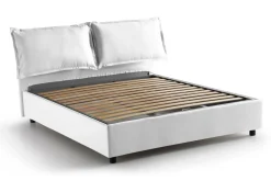 Letti Matrimoniali|Letti Contenitore > Dmora Letto matrimoniale contenitore 175x205cm classico - Adelfia Bianco