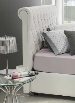 Letti Matrimoniali|Letti Contenitore > Dmora Letto matrimoniale contenitore 175x205cm con salvaspazio - Arnorld Bianco