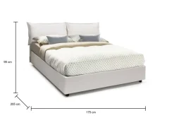 Letti Matrimoniali|Letti Contenitore > Dmora Letto matrimoniale contenitore 175x205cm portaoggetti - Scolecite Bianco