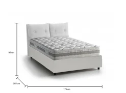Letto matrimoniale contenitore bianco 175x205cm rivestimento in ecopelle - Hanoi