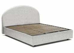 Letto matrimoniale contenitore bianco 175x205cm rivestito in tessuto - Archivio