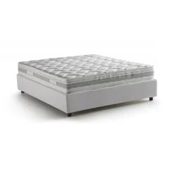 Letti Matrimoniali|Letti Contenitore > Dmora Letto matrimoniale contenitore 175x205cm struttura in legno - Ashlee Bianco