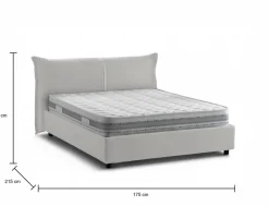 Letti Matrimoniali|Letti Contenitore > Dmora Letto matrimoniale contenitore 175x215cm classico - Verdite Bianco