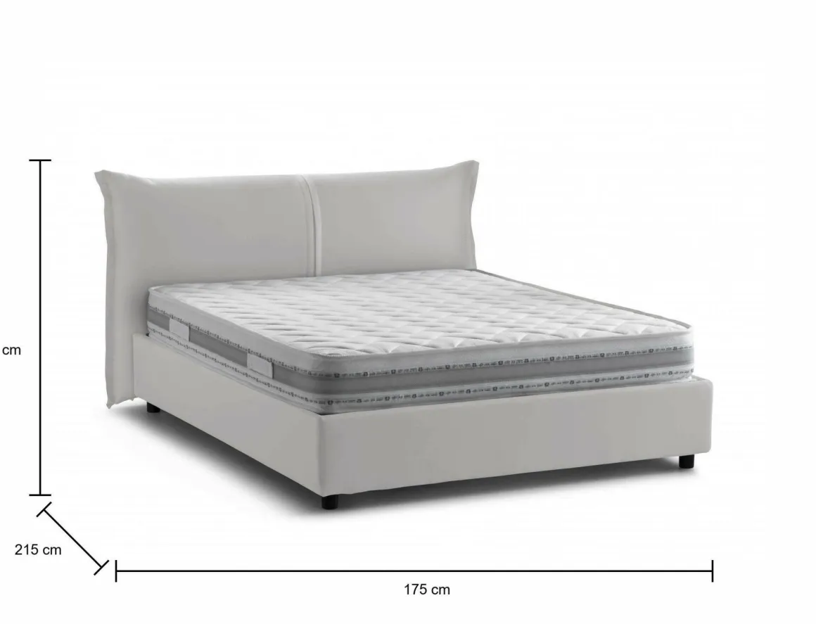 Letti Matrimoniali|Letti Contenitore > Dmora Letto matrimoniale contenitore 175x215cm classico - Verdite Bianco