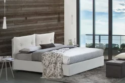 Letti Matrimoniali|Camera Da Letto > Dmora Letto matrimoniale contenitore 175x215cm design - Aluin Bianco