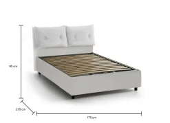 Letti Matrimoniali|Camera Da Letto > Dmora Letto matrimoniale contenitore 175x215cm design - Aluin Bianco