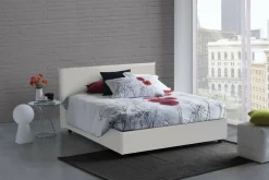 Letti Matrimoniali|Letti Contenitore > Dmora Letto matrimoniale contenitore 175x215cm rete inclusa - Alaska Bianco