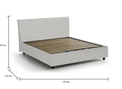 Letti Matrimoniali|Letti Contenitore > Dmora Letto matrimoniale contenitore 175x215cm rete inclusa - Alaska Bianco
