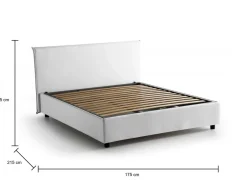 Letti Matrimoniali|Letti Contenitore > Dmora Letto matrimoniale contenitore 175x215cm robusto - Ambassador Bianco