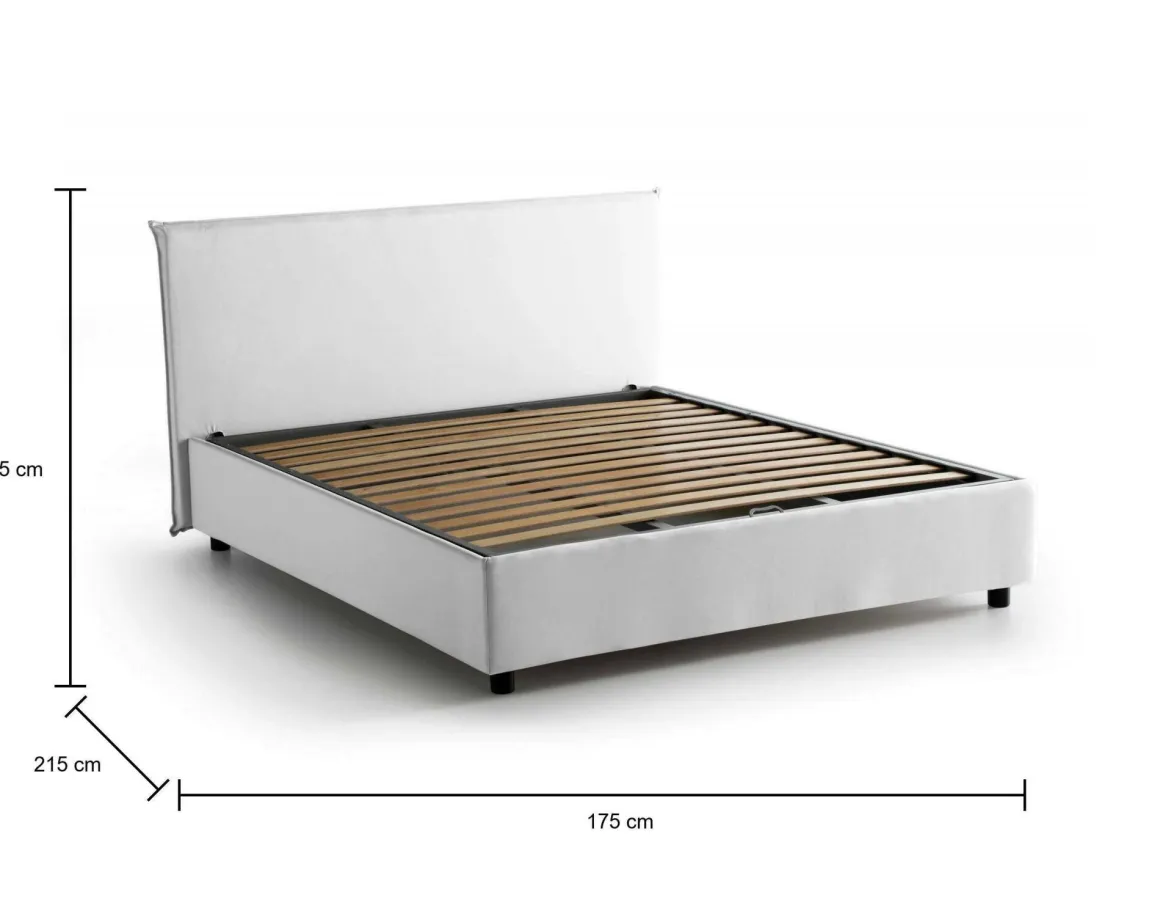 Letti Matrimoniali|Letti Contenitore > Dmora Letto matrimoniale contenitore 175x215cm robusto - Ambassador Bianco