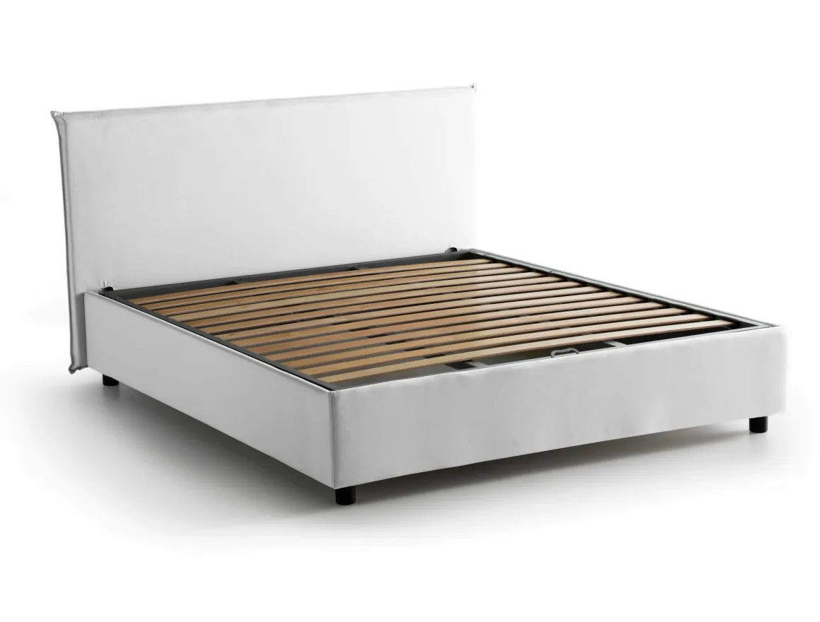 Letti Matrimoniali|Letti Contenitore > Dmora Letto matrimoniale contenitore 175x215cm robusto - Ambassador Bianco