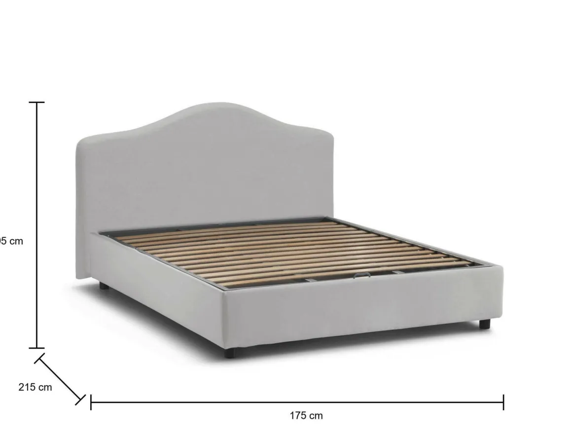 Letti Matrimoniali|Letti Contenitore > Dmora Letto matrimoniale contenitore 190x215cm - Arpino Bianco