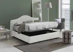 Letti Matrimoniali|Letti Contenitore > Dmora Letto matrimoniale contenitore 190x215cm - Arpino Bianco