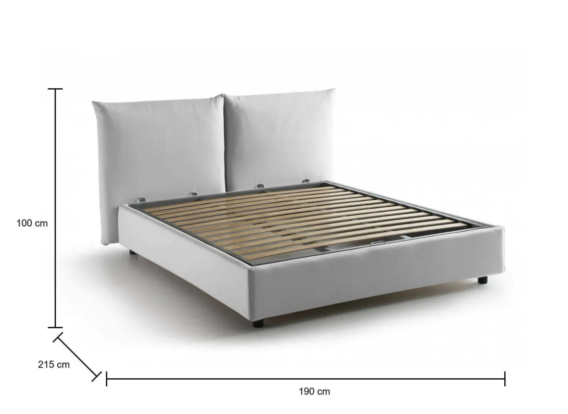 Letti Matrimoniali|Camera Da Letto > Dmora Letto matrimoniale contenitore 190x225cm classico - Aghineo Bianco