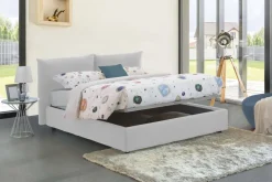 Letto matrimoniale contenitore bianco 190x225cm imbottito - Arcole