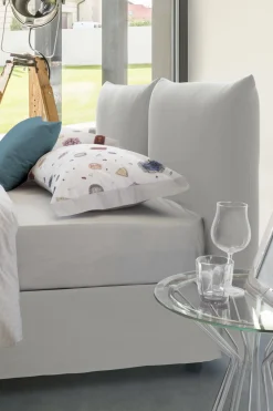 Letto matrimoniale contenitore bianco 190x225cm imbottito - Arcole