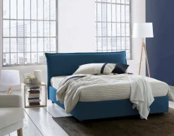 Letti Matrimoniali|Letti Contenitore > Dmora Letto matrimoniale contenitore 175x205cm salvaspazio - Anassimene Blu