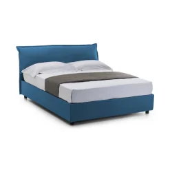 Letti Matrimoniali|Letti Contenitore > Dmora Letto matrimoniale contenitore 175x215cm con rete inclusa - Arcan Blu