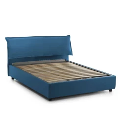 Letti Matrimoniali|Letti Contenitore > Dmora Letto matrimoniale contenitore 175x215cm con rete inclusa - Arcan Blu