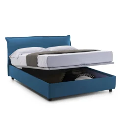 Letti Matrimoniali|Letti Contenitore > Dmora Letto matrimoniale contenitore 175x215cm con rete inclusa - Arcan Blu