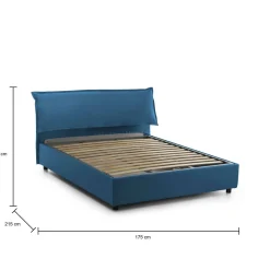 Letti Matrimoniali|Letti Contenitore > Dmora Letto matrimoniale contenitore 190x215cm stabile - Arpino Blu